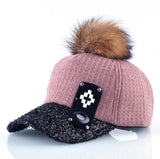 Autumn And Winter Fur PomPom Caps Women